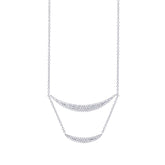 0.36ct 14k White Gold Diamond Pave Double Crescent Necklace